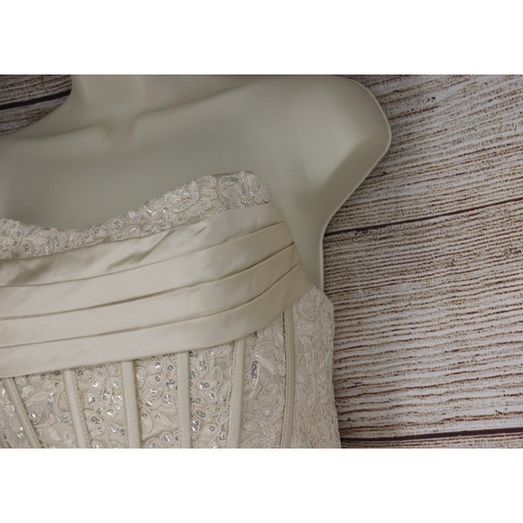 Champagne Satin Strapless Bodycon Mini Dress Homecoming Prom Size 4 - Picture 8 of 14